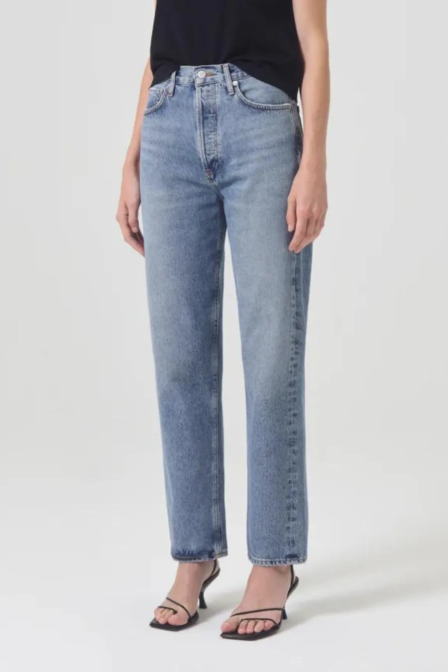 90's Pinch Waist High Rise Straight Navigate