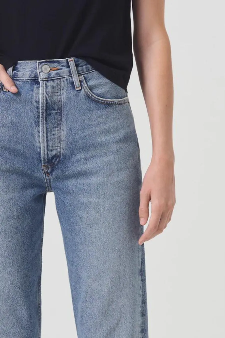 90's Pinch Waist High Rise Straight Navigate