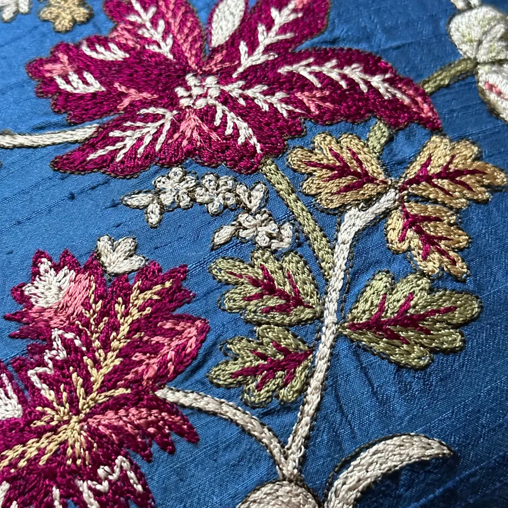 Anastasia Silk Cushion in Original Blue