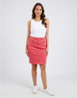 Belle Denim Skirt - Cherry