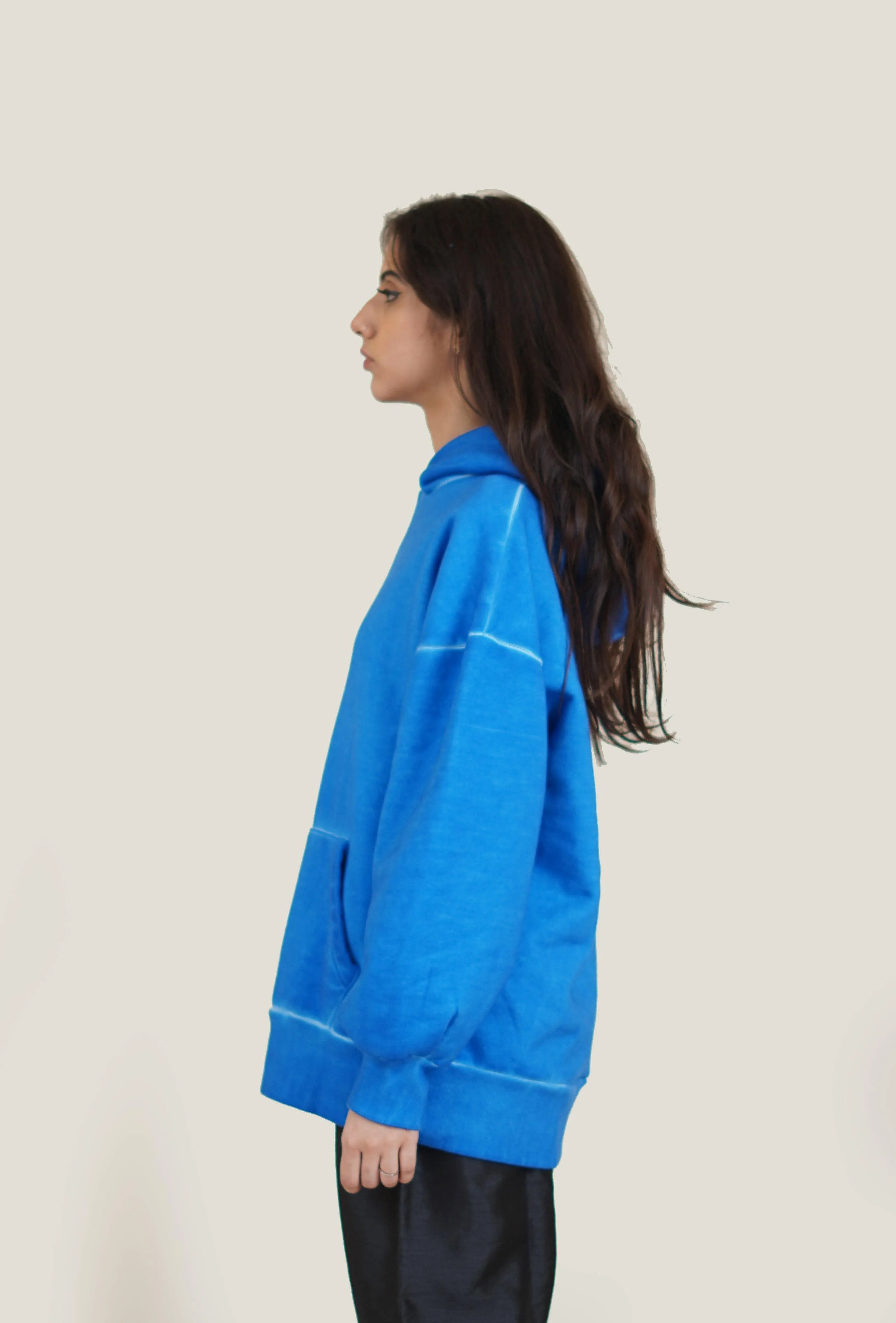 Blue Oil Wash Hoodie