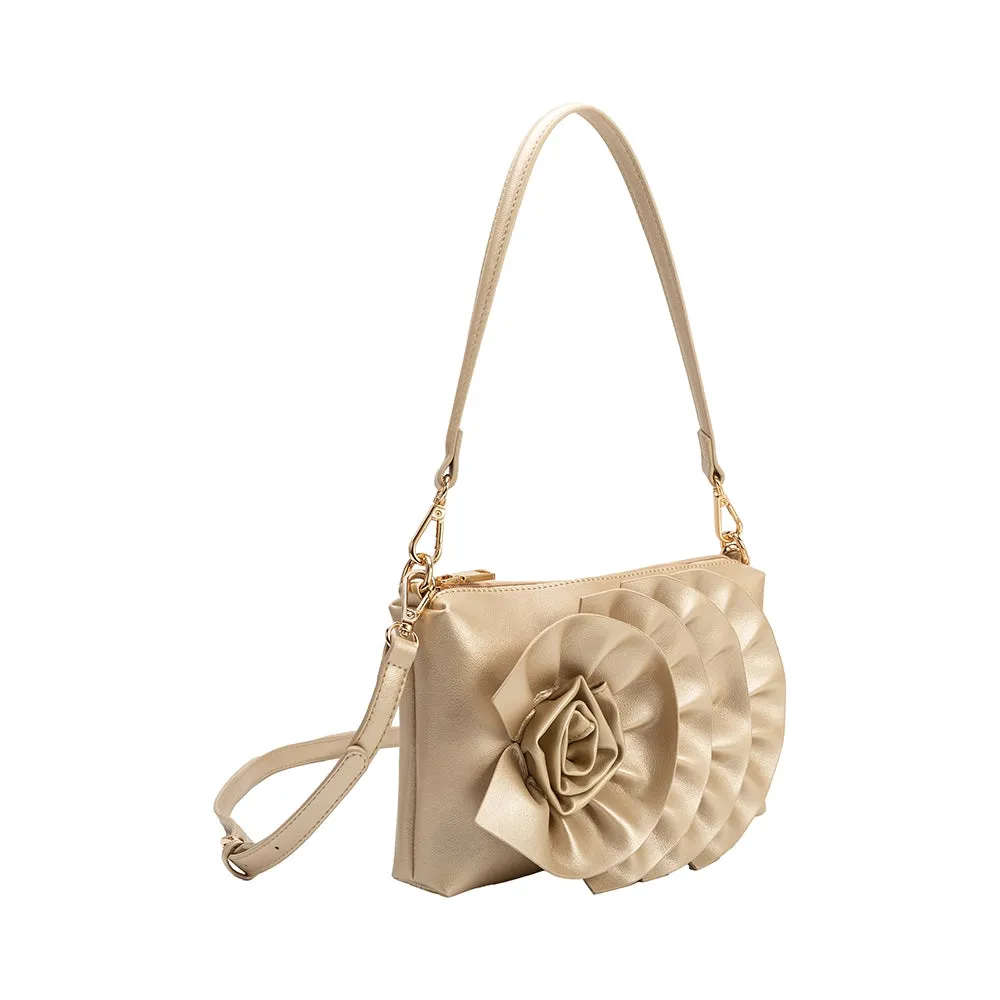 Florence recycled vegan shoulder bag, gold