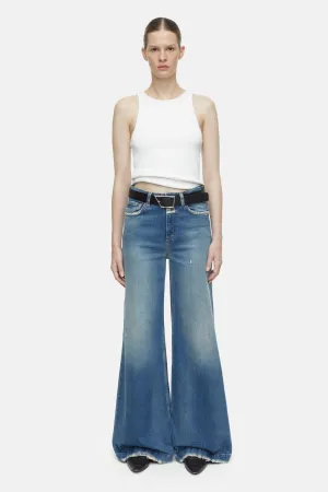 Glow-Up Wide Leg Distressed Jean
