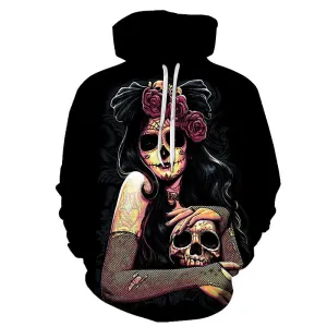 Gothic Retro Beauty Mask Skull Hoodie