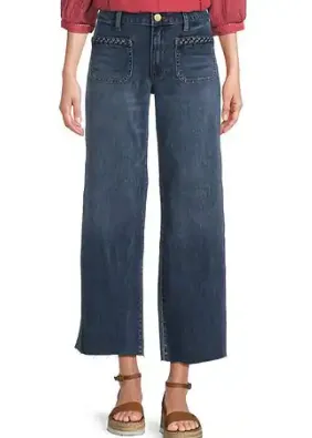 KUT:  MEG BRAIDED POCKET HIGH RISE WIDE LEG JEAN