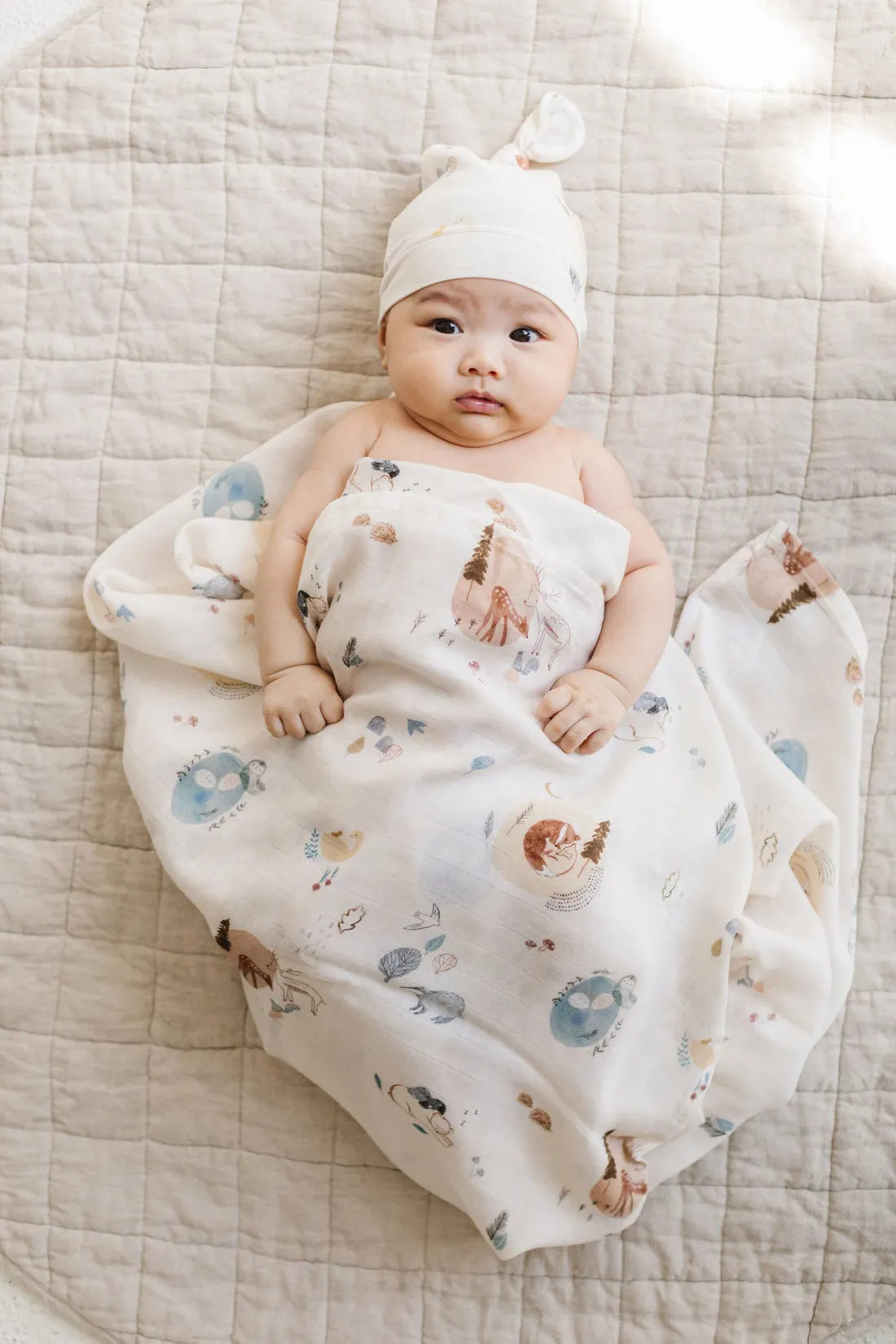 Luxe Muslin Swaddle - Cozy Forest by Loulou Lollipop