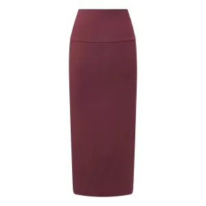 Modal Midi Slim Skirt Merlot