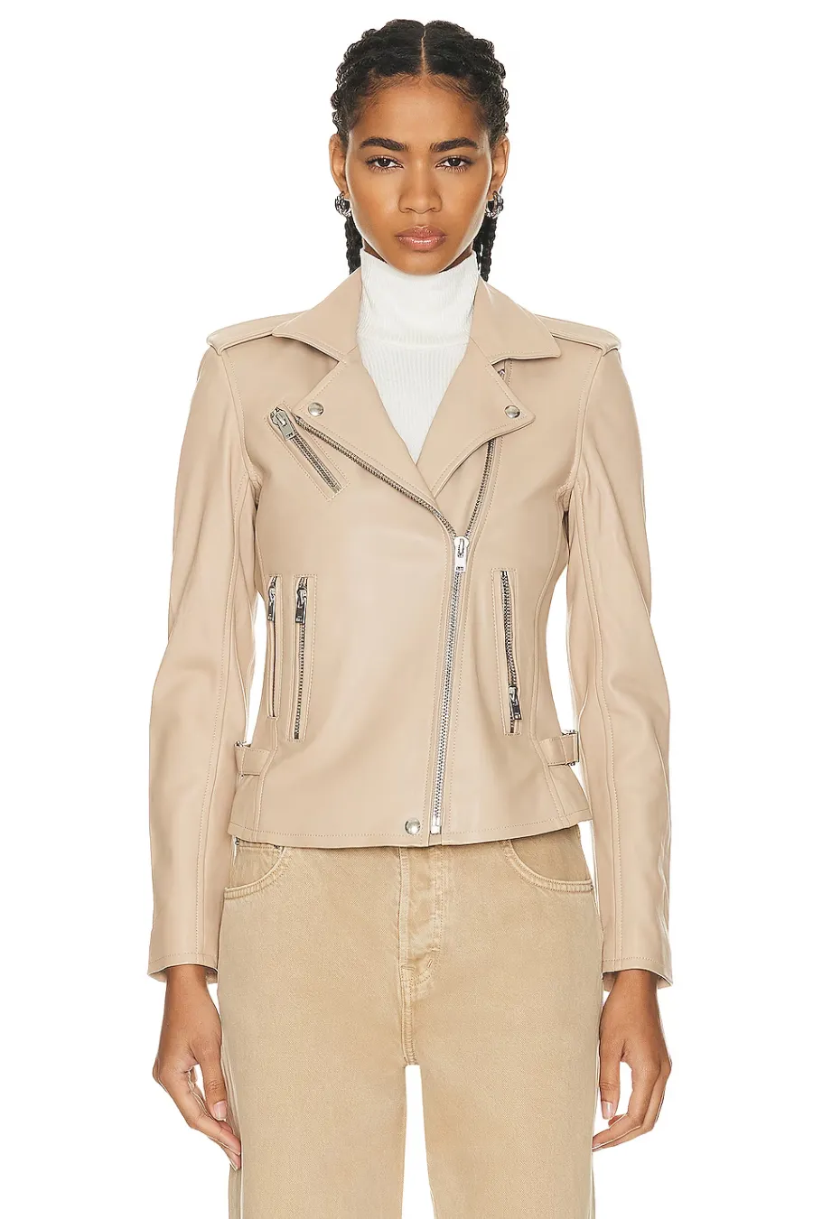 Newhan Biker Jacket Light Beige