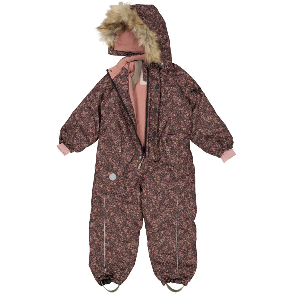 Snowsuit Moe Tech - deep blue flowers