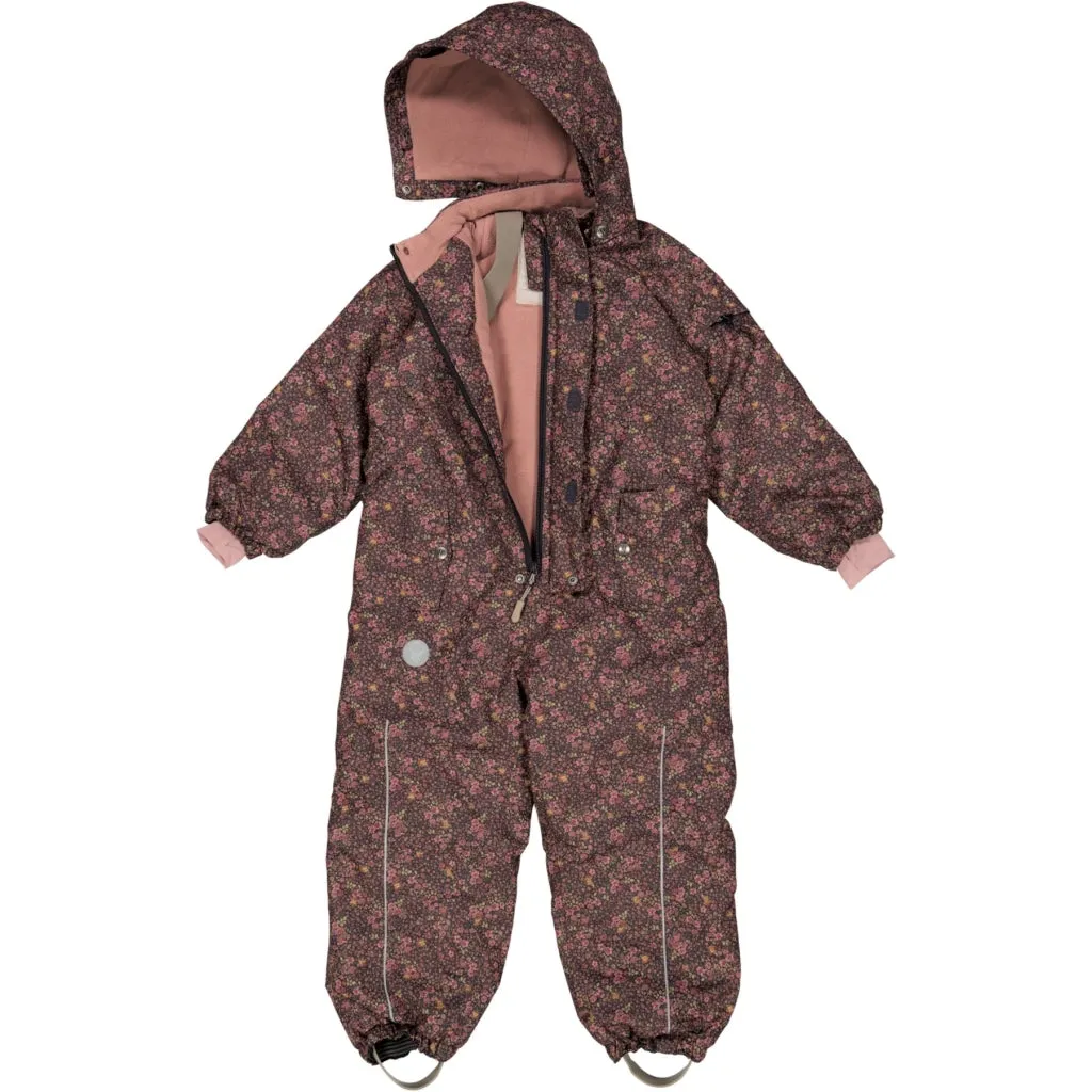 Snowsuit Moe Tech - deep blue flowers
