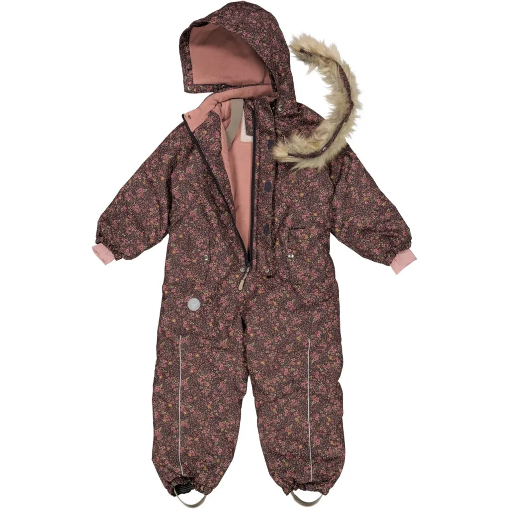 Snowsuit Moe Tech - deep blue flowers