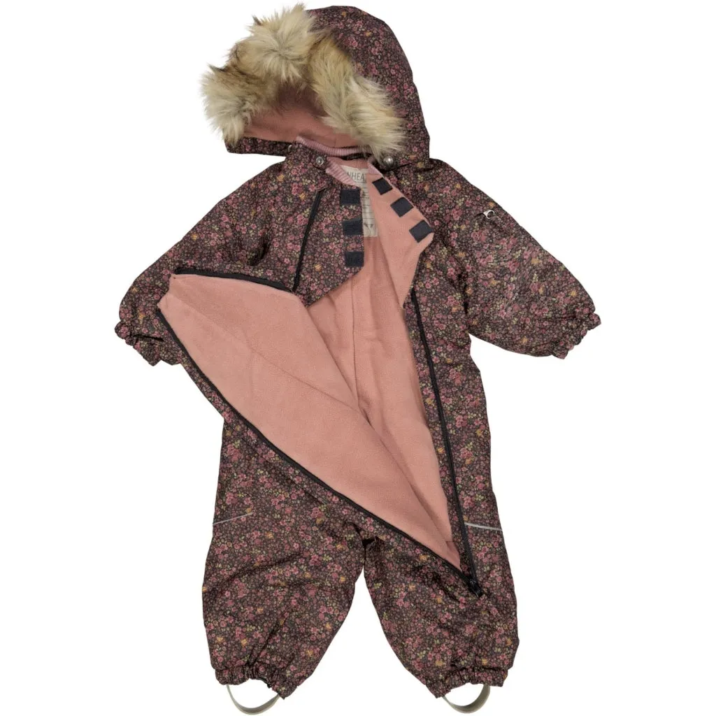 Snowsuit Nickie Tech - deep blue flowers