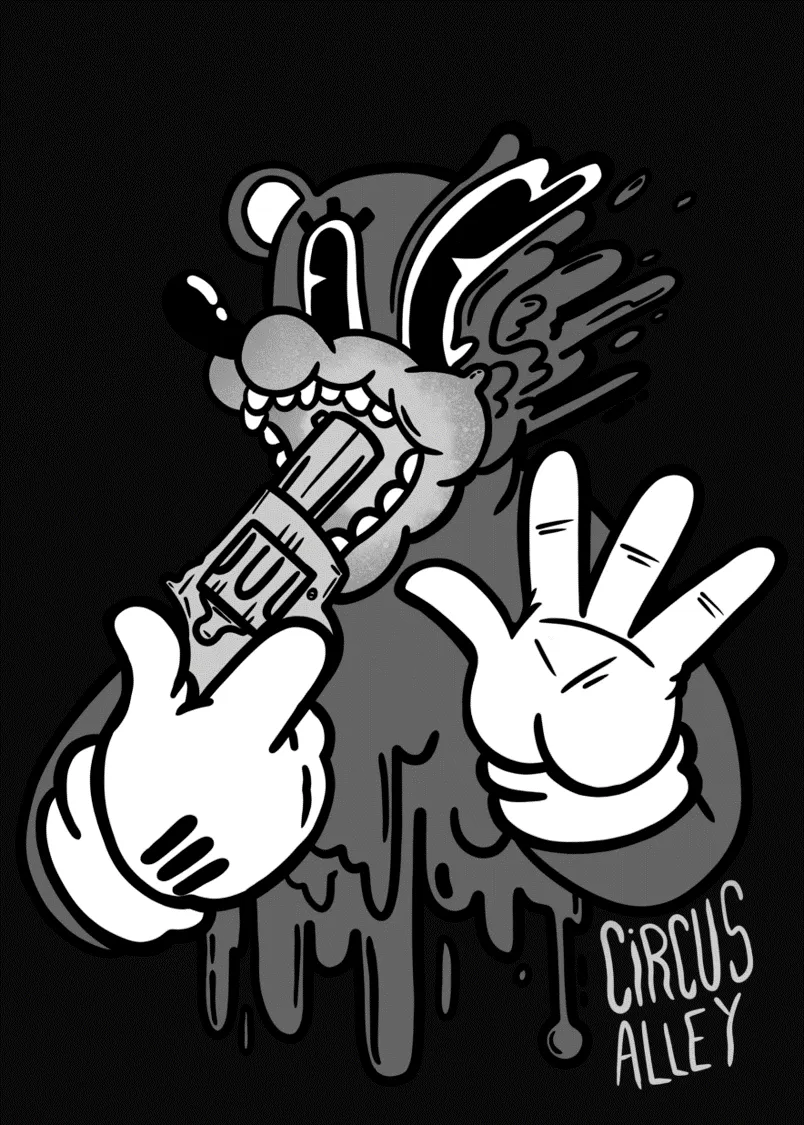 ST!NK - artist Circus Alley - Back Print Hoodie