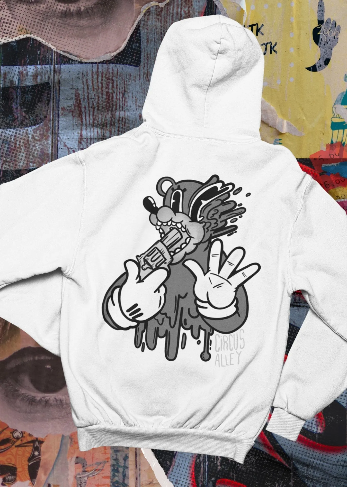 ST!NK - artist Circus Alley - Back Print Hoodie