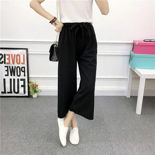 Striped Loose High Waist Pants