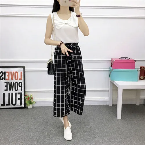 Striped Loose High Waist Pants