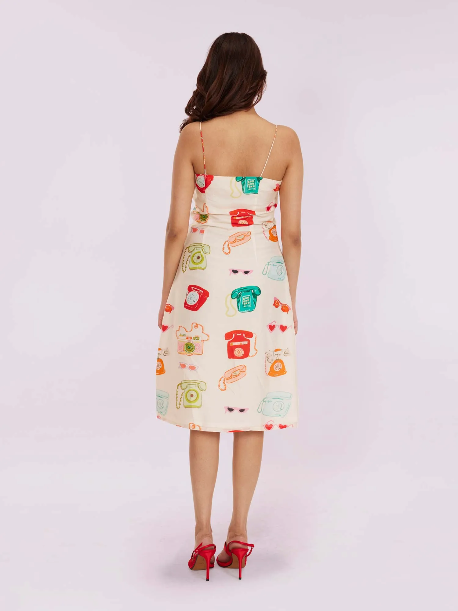 Telly Printed Midi Slip Dress